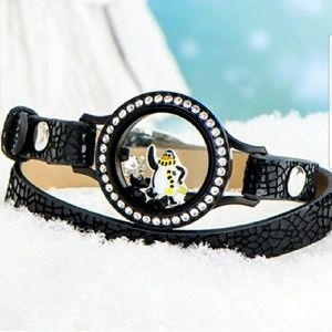 Origami owl topper Penguin locket wrap bracelet